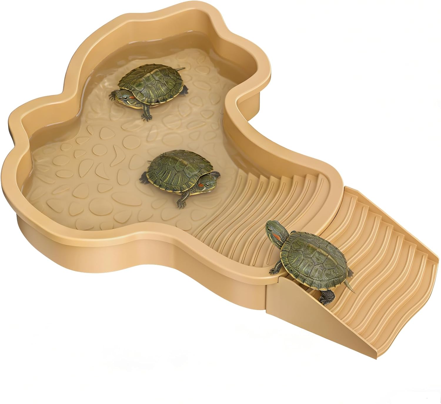 PawPlayHub 2 in 1 Reptile Bath Bowl with Ramp, Tortoise Water & Food Dish