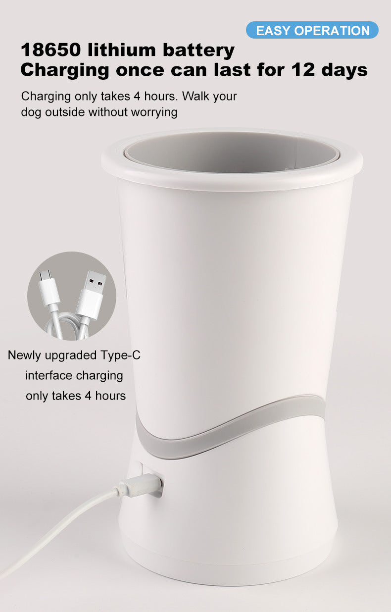Electric Pet Paw Cleaner Cup – USB Rechargeable Dog Paw Washer with Soft Silicone Bristles