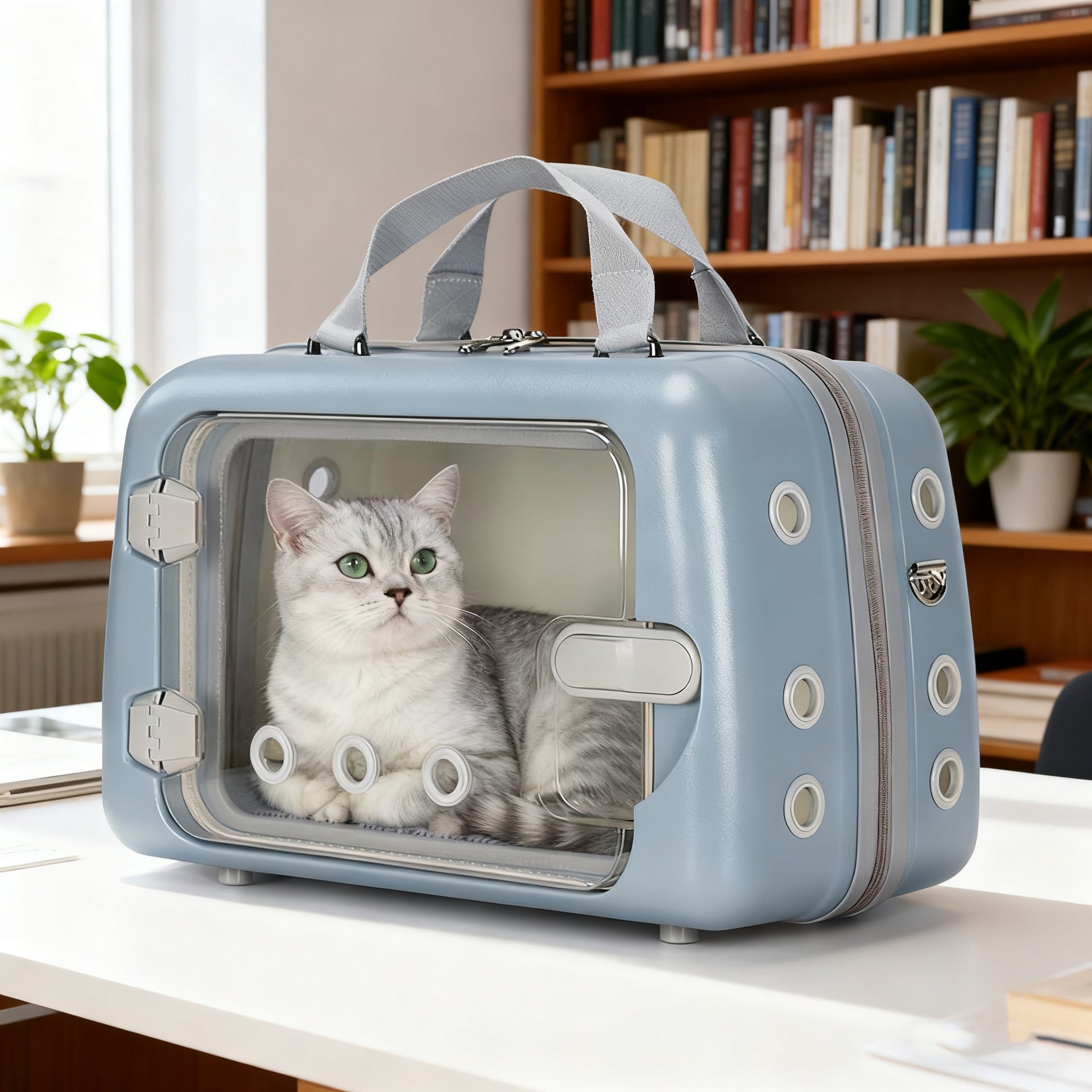 Lightweight Breathable Cat Carrier - Clear Window Pet Travel Bag for Safe, Stress-Free Trips to the Vet