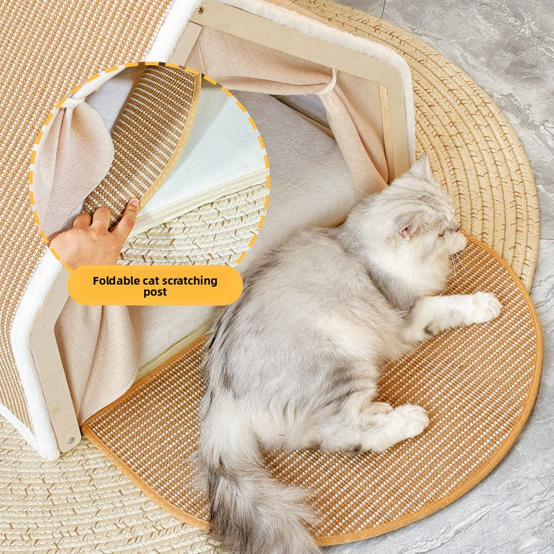Cat Scratcher Tent House – No More Damaged Furniture! Foldable & Comfortable Bed