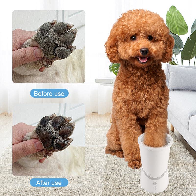 Electric Pet Paw Cleaner Cup – USB Rechargeable Dog Paw Washer with Soft Silicone Bristles