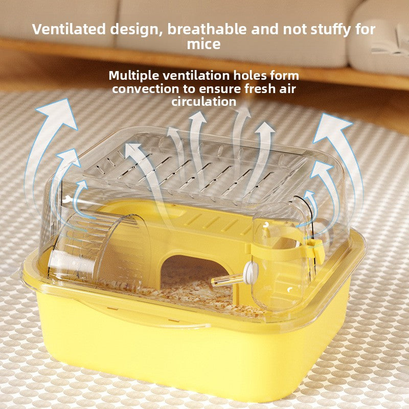 Pawplayhub Transparent Hamster Cage with Removable Lid — Large Clear Small Animal Habitat