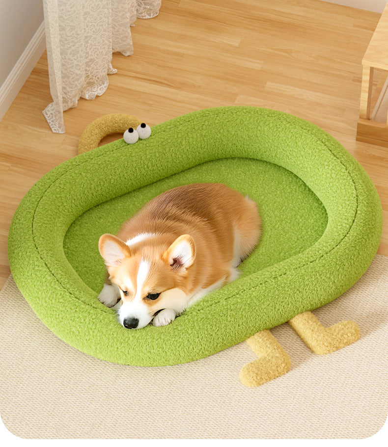 Avocado Pet Bed – Soft Plush Cozy Dog & Cat Nest Bed for Deep Sleep Comfort