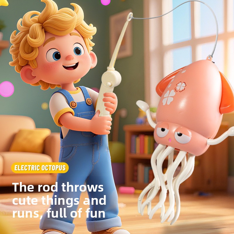 Magic Dancing Squid Cat Toy | Interactive Teaser Wand with Squid Tails for Indoor Cats
