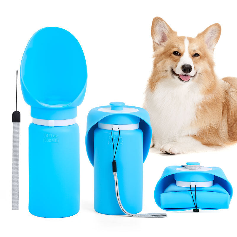 Foldable Silicone Dog Water Bottle - Leak-Proof Portable Pet Travel Water Dispenser for Outdoor Walks