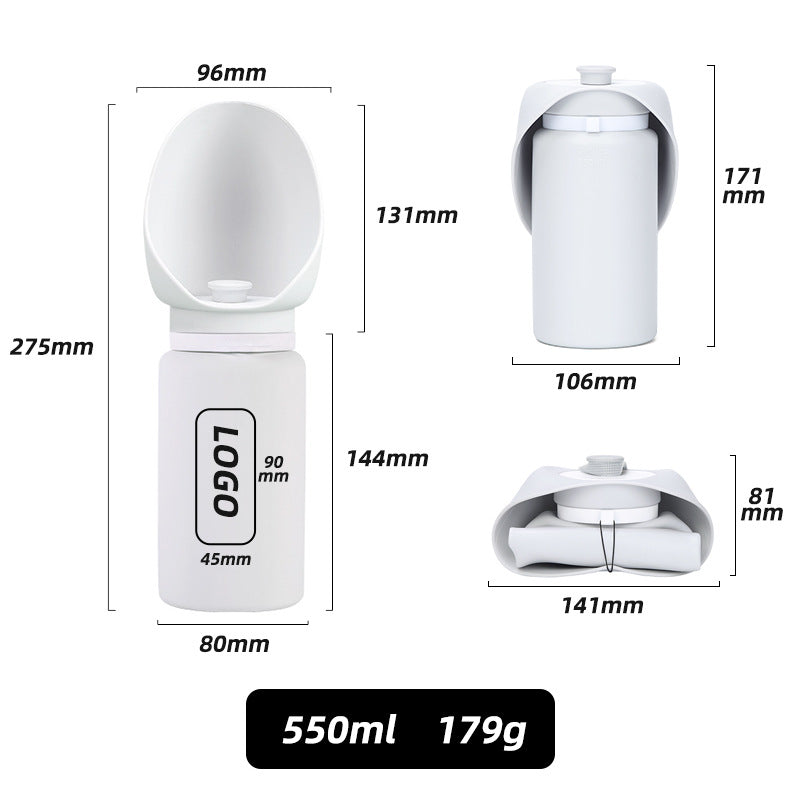 Foldable Silicone Dog Water Bottle - Leak-Proof Portable Pet Travel Water Dispenser for Outdoor Walks