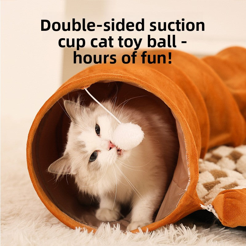 Cat Tunnel Bed for Indoor Cats – 3-in-1 Interactive Toy That Keeps Cats Busy for Hours