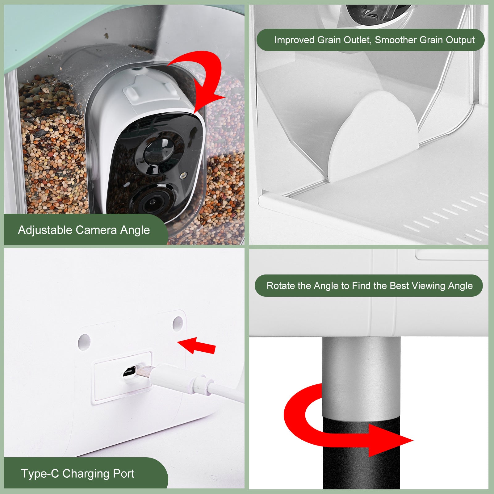 PawPlayHub Solar Smart Bird Feeder Camera AI Bird Recognition Waterproof Outdoor Feeder