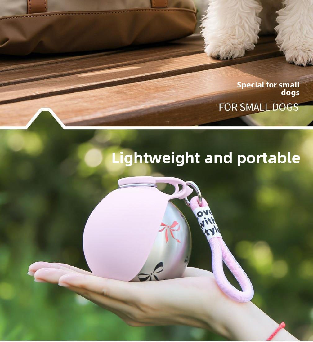 Foldable 304 Stainless Steel Dog Water Bottle Portable Pet Travel Drinking Cup