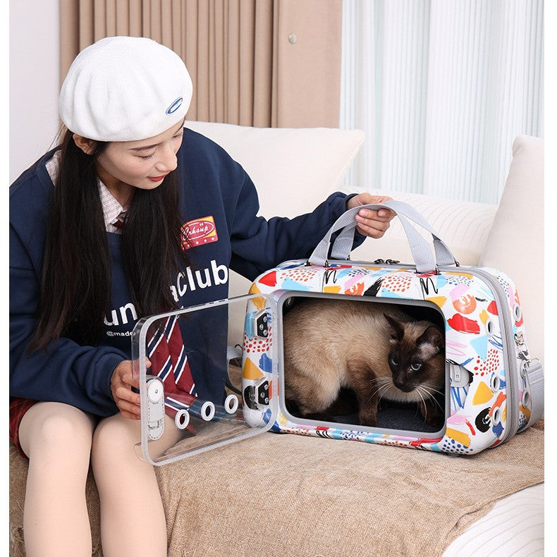 Lightweight Breathable Cat Carrier - Clear Window Pet Travel Bag for Safe, Stress-Free Trips to the Vet