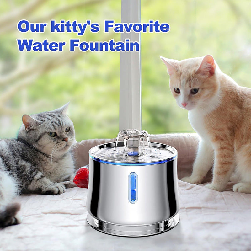 New Smart Silent Pet Water Fountain Stainless Steel Cat Dog Automatic Drinking Dispenser with Circulating Flow