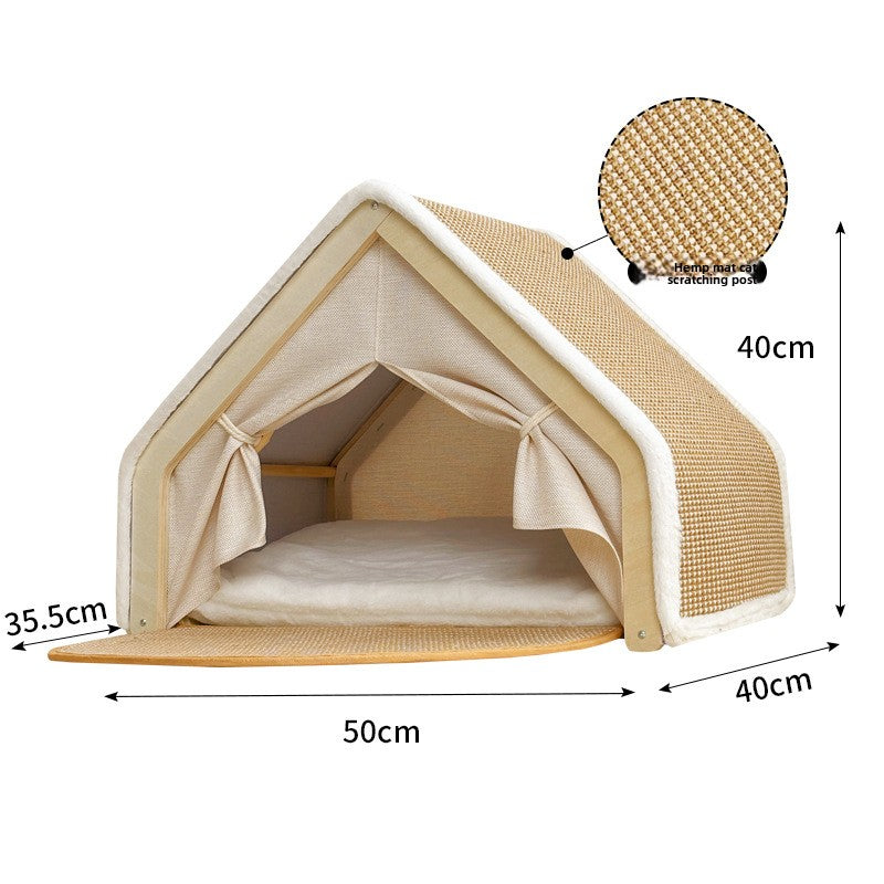 Cat Scratcher Tent House – No More Damaged Furniture! Foldable & Comfortable Bed