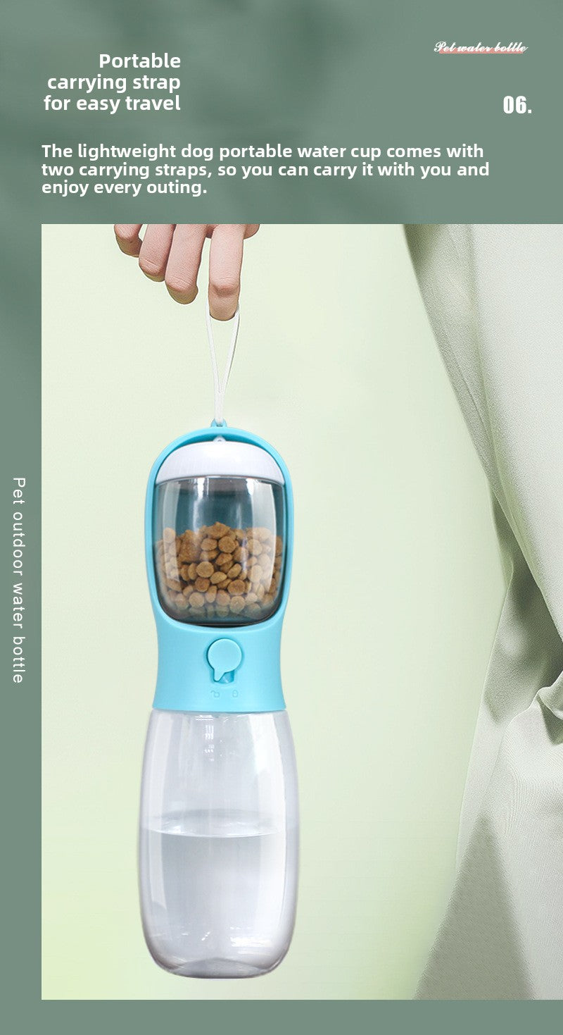 Multifunctional 2-in-1 Pet Travel Water Bottle with Food Storage – Leak-Proof Portable Drinking & Feeding Cup for Dogs & Cats