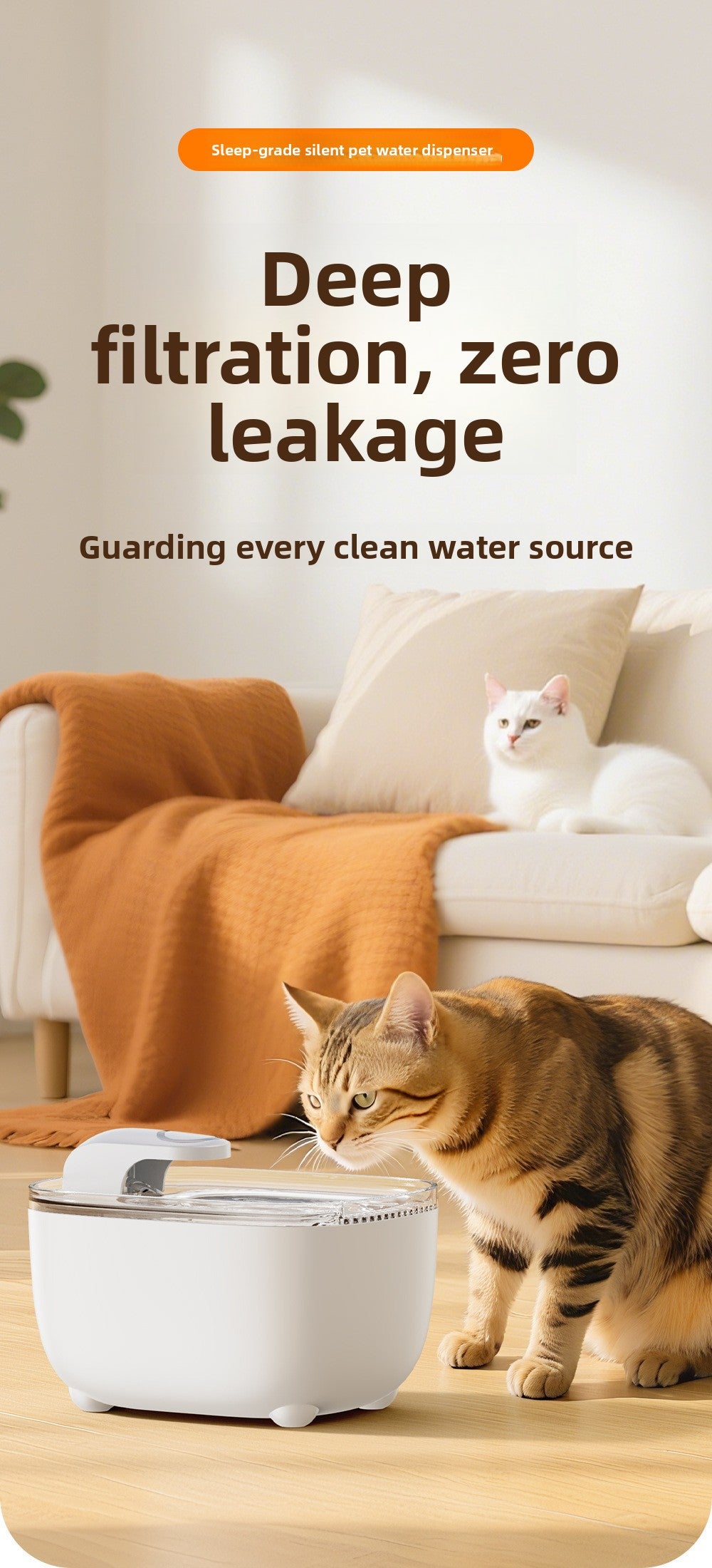 2.5L Pet Water Fountain – Automatic Cat & Dog Drinking Fountain with Deep Filtration System