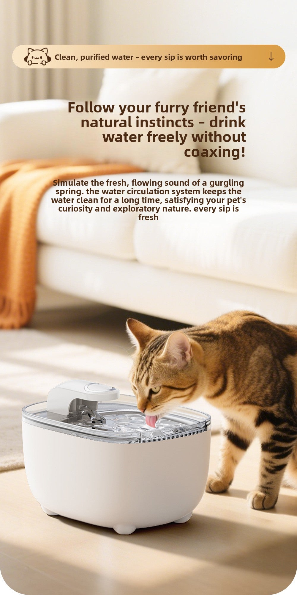 2.5L Pet Water Fountain – Automatic Cat & Dog Drinking Fountain with Deep Filtration System