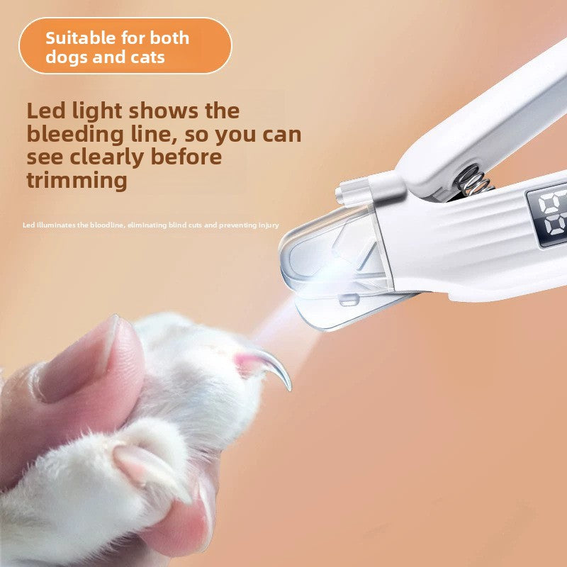 LED Pet Nail Clipper – Safe Dog & Cat Nail Trimmer with Light for Precision Cutting