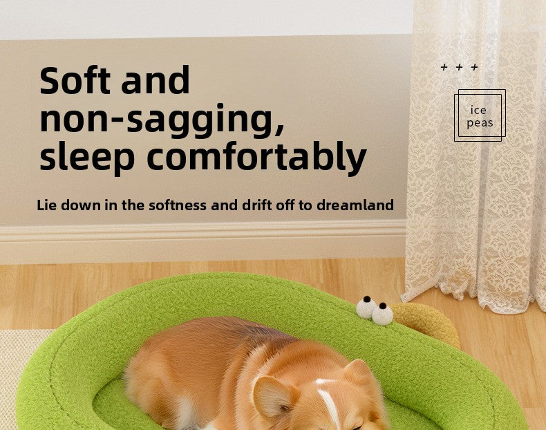 Avocado Pet Bed – Soft Plush Cozy Dog & Cat Nest Bed for Deep Sleep Comfort