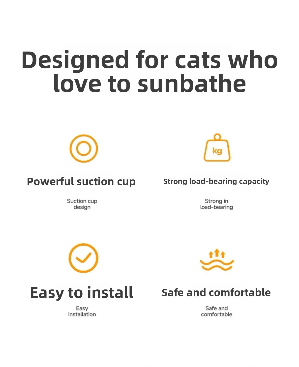 Window Mounted Cat Hammock Bed – Strong Suction Cup, Foldable Cozy Pet Window Perch with Soft Faux Fur Cushion