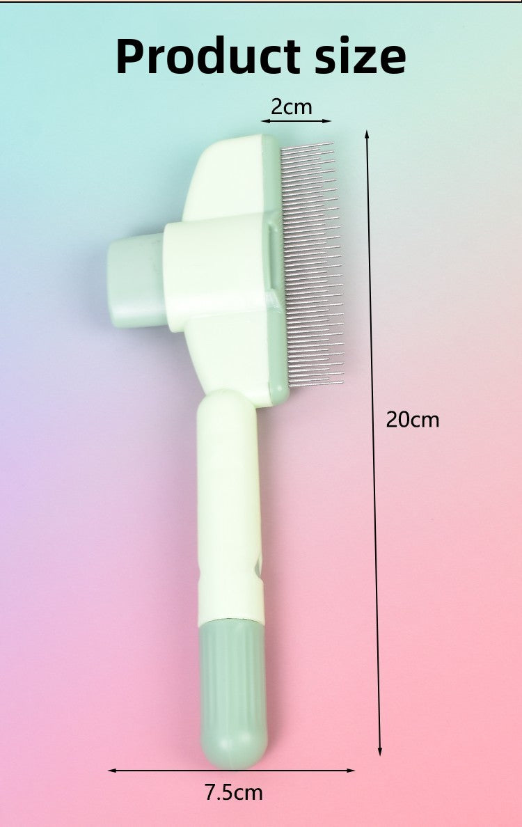 One-Click Self-Cleaning Pet Grooming Brush - Efficient Hair Removal Comb for Cats & Dogs