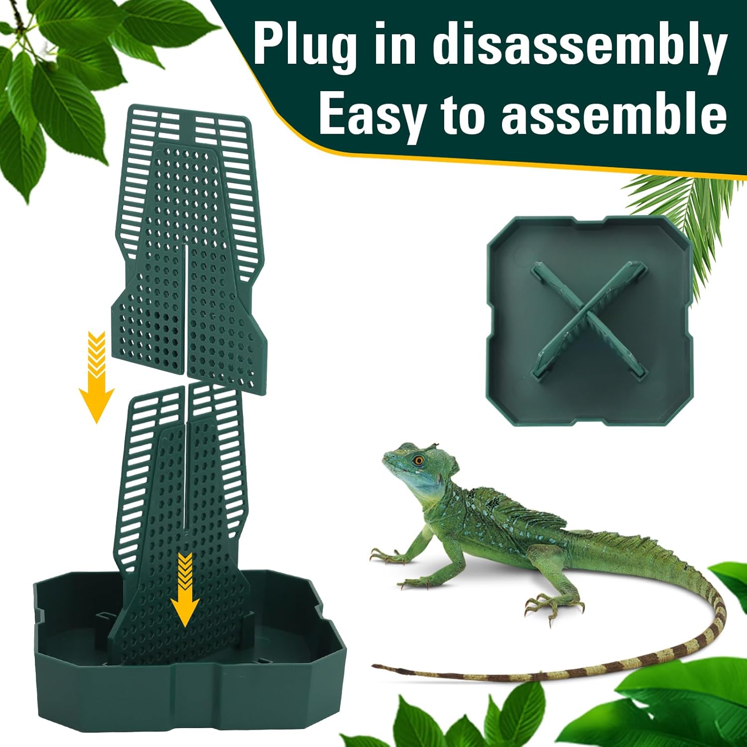 Reptile Insect Feeder Bowl with Climbing Column | Chameleon, Gecko & Lizard Bug Dish