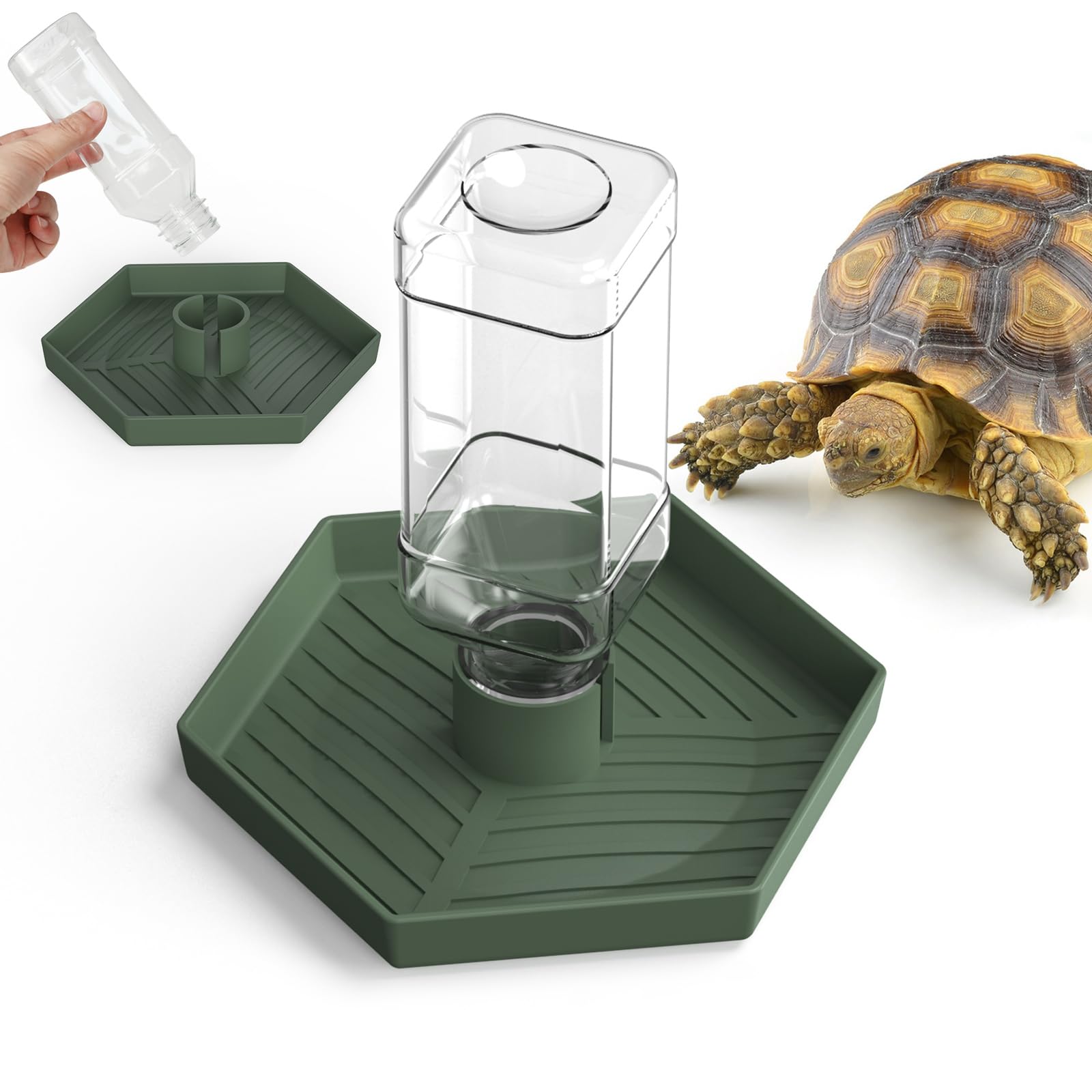 PawPlayHub™ Automatic Reptile Water Dispenser | BPA-Free 250ml Water Bowl for Turtles & Lizards