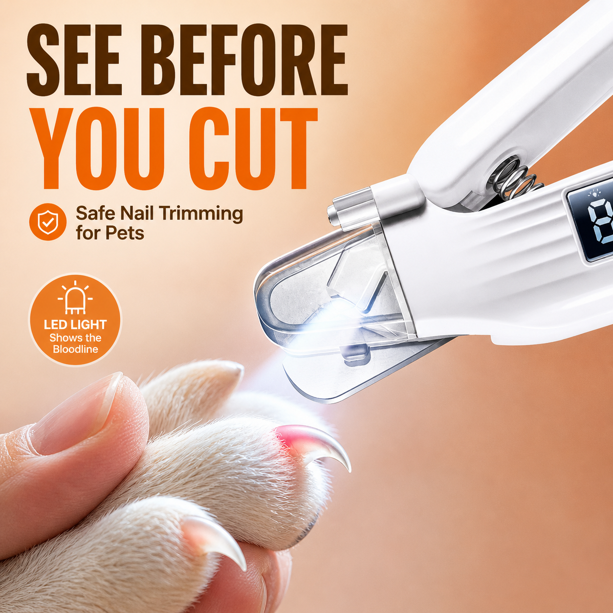 LED Pet Nail Clipper – Safe Dog & Cat Nail Trimmer with Light for Precision Cutting