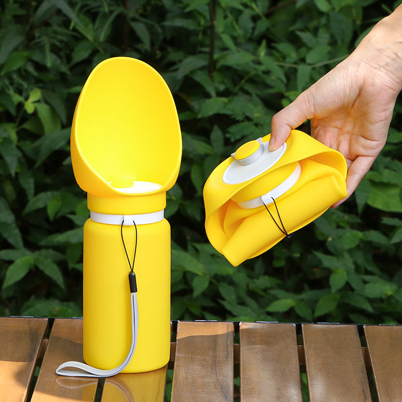 Foldable Silicone Dog Water Bottle - Leak-Proof Portable Pet Travel Water Dispenser for Outdoor Walks