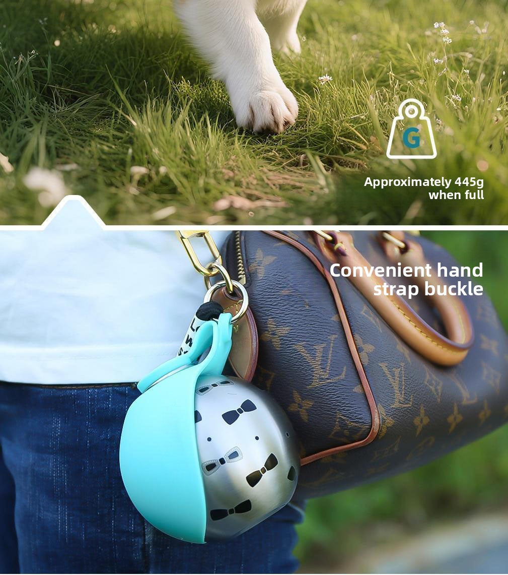 Foldable 304 Stainless Steel Dog Water Bottle Portable Pet Travel Drinking Cup