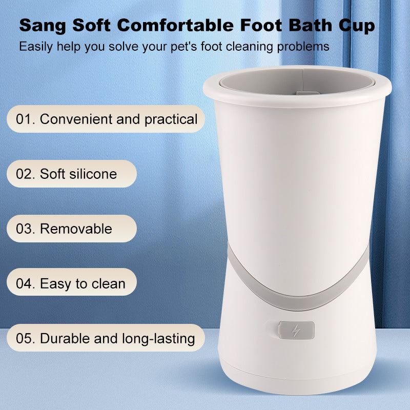 Electric Pet Paw Cleaner Cup – USB Rechargeable Dog Paw Washer with Soft Silicone Bristles