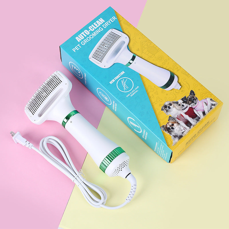 2-in-1 Pet Hair Dryer & Grooming Comb – Fast Drying Low Noise Dog & Cat Blow Dryer Brush