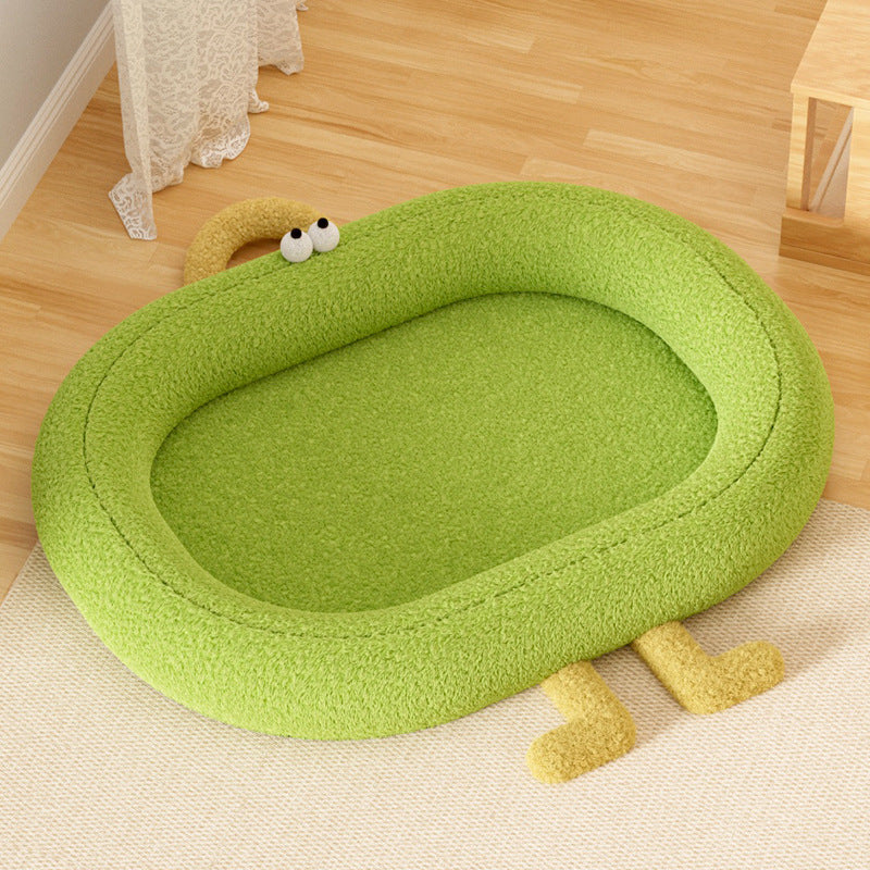 Avocado Pet Bed – Soft Plush Cozy Dog & Cat Nest Bed for Deep Sleep Comfort
