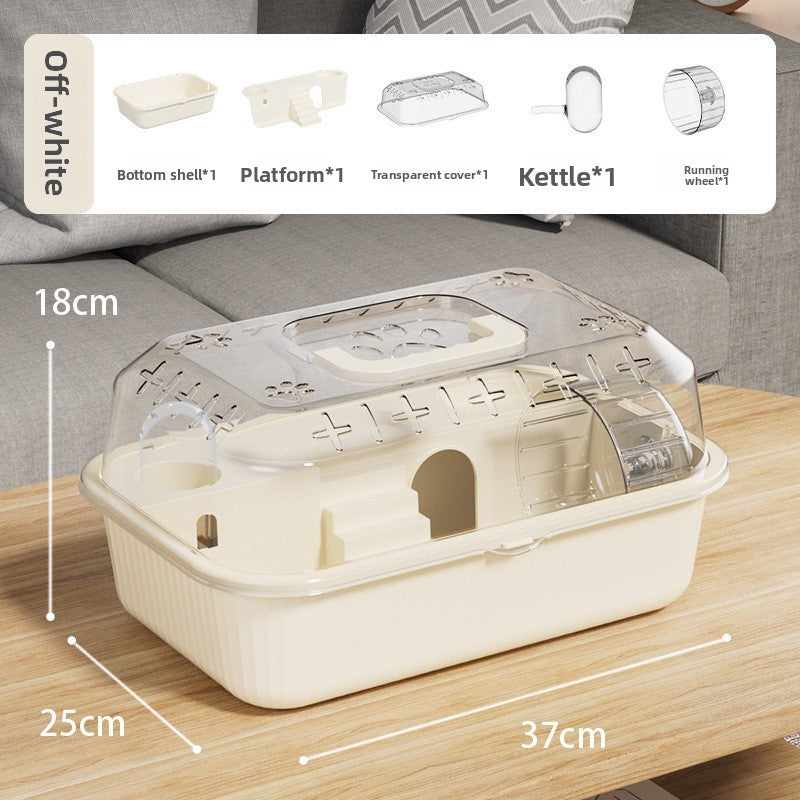 Pawplayhub Transparent Hamster Cage with Removable Lid — Large Clear Small Animal Habitat