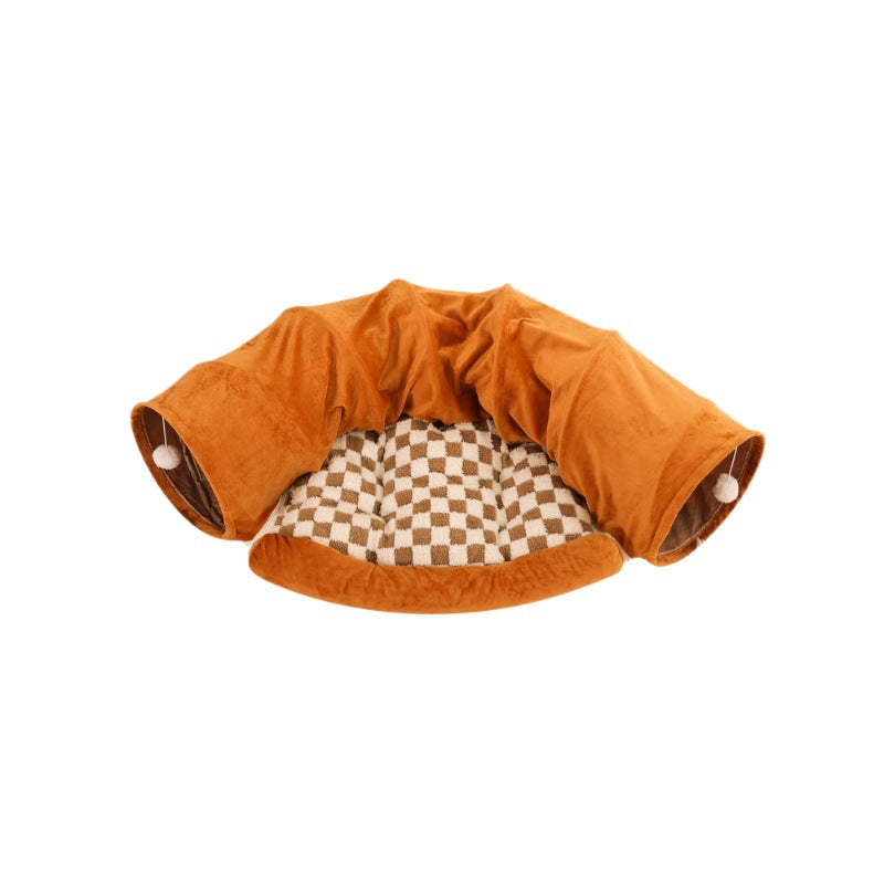 Cat Tunnel Bed for Indoor Cats – 3-in-1 Interactive Toy That Keeps Cats Busy for Hours