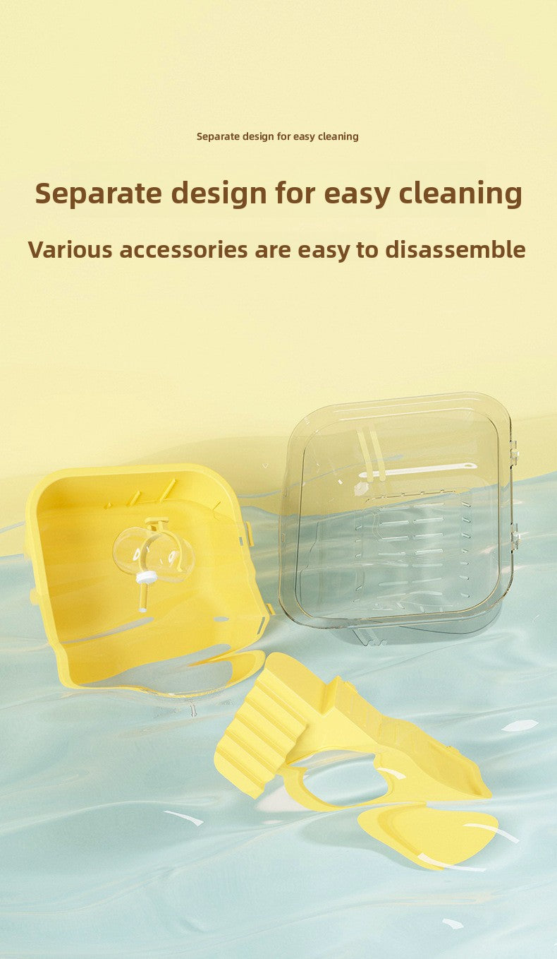 Pawplayhub Transparent Hamster Cage with Removable Lid — Large Clear Small Animal Habitat