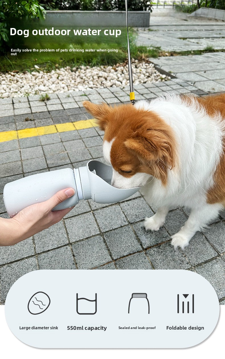 Foldable Silicone Dog Water Bottle - Leak-Proof Portable Pet Travel Water Dispenser for Outdoor Walks