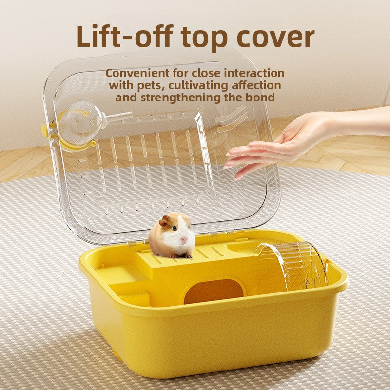 Pawplayhub Transparent Hamster Cage with Removable Lid — Large Clear Small Animal Habitat