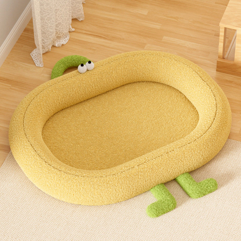 Avocado Pet Bed – Soft Plush Cozy Dog & Cat Nest Bed for Deep Sleep Comfort