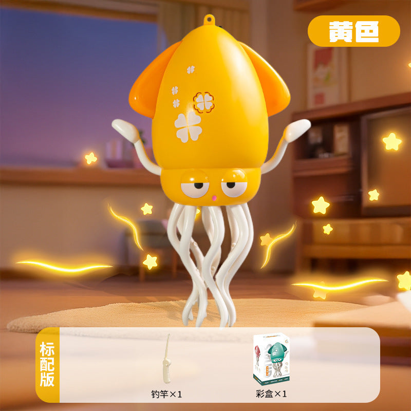 Magic Dancing Squid Cat Toy | Interactive Teaser Wand with Squid Tails for Indoor Cats
