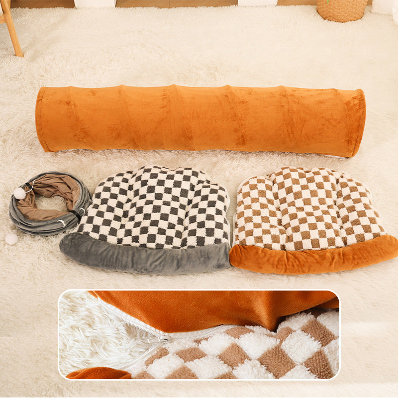 Cat Tunnel Bed for Indoor Cats – 3-in-1 Interactive Toy That Keeps Cats Busy for Hours