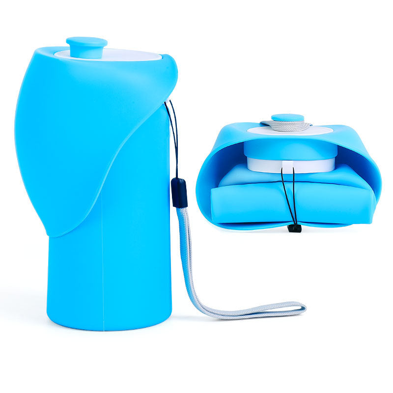 Foldable Silicone Dog Water Bottle - Leak-Proof Portable Pet Travel Water Dispenser for Outdoor Walks