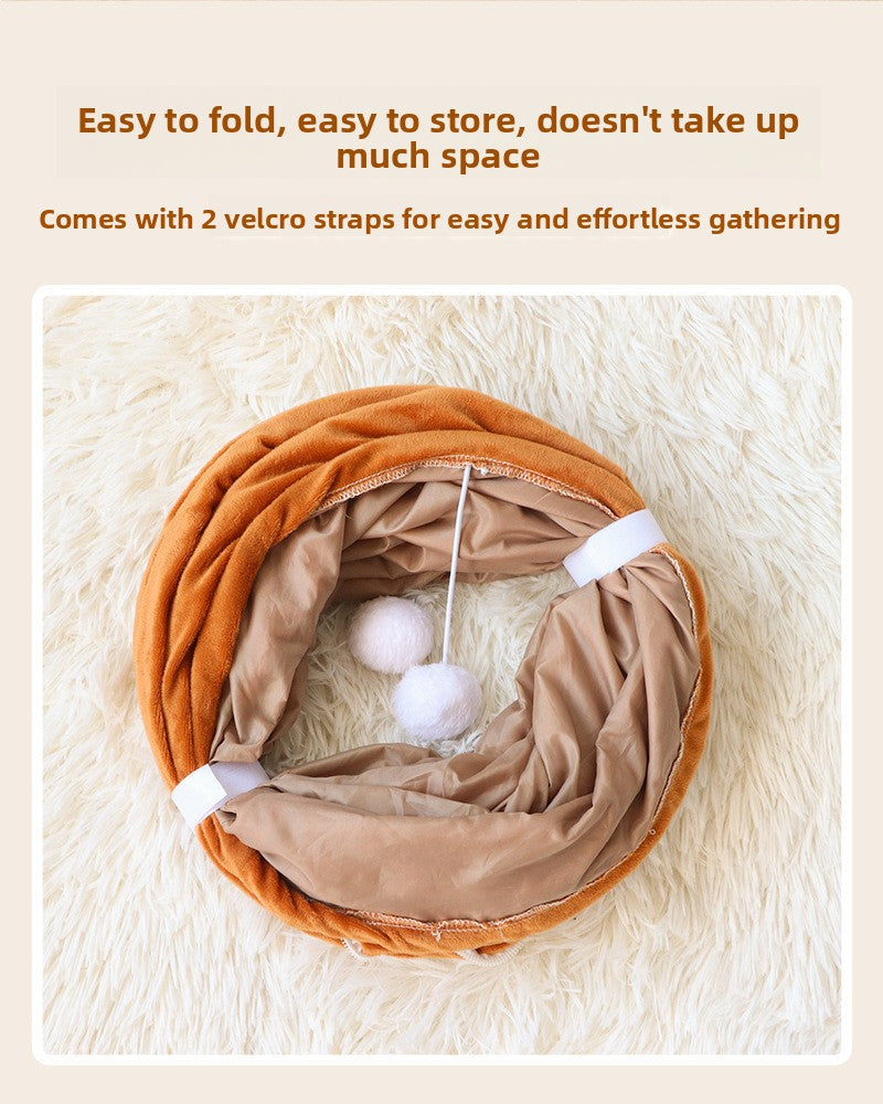 Cat Tunnel Bed for Indoor Cats – 3-in-1 Interactive Toy That Keeps Cats Busy for Hours
