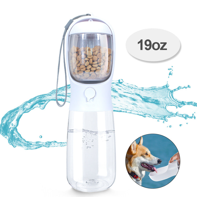 Multifunctional 2-in-1 Pet Travel Water Bottle with Food Storage – Leak-Proof Portable Drinking & Feeding Cup for Dogs & Cats