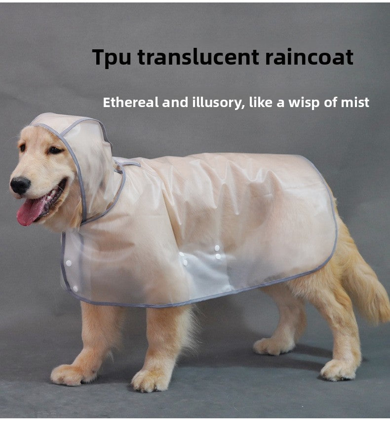 Waterproof Dog Raincoat with Hood & Leash Hole - Keep Your Dog Dry on Rainy Walks