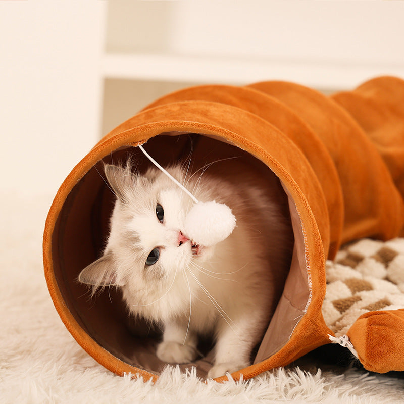 Cat Tunnel Bed for Indoor Cats – 3-in-1 Interactive Toy That Keeps Cats Busy for Hours