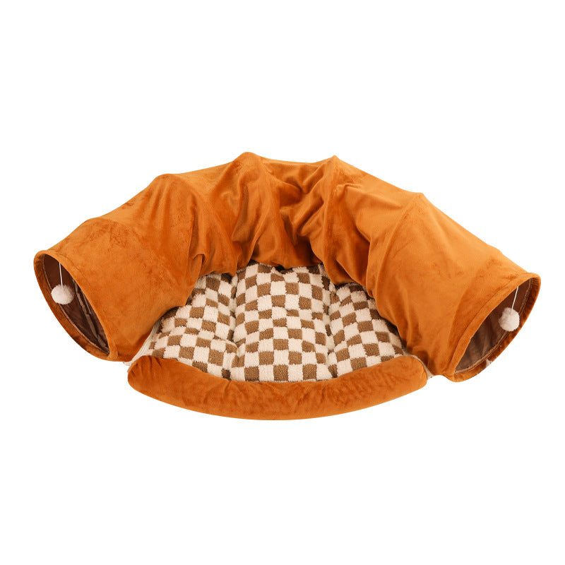 Cat Tunnel Bed for Indoor Cats – 3-in-1 Interactive Toy That Keeps Cats Busy for Hours