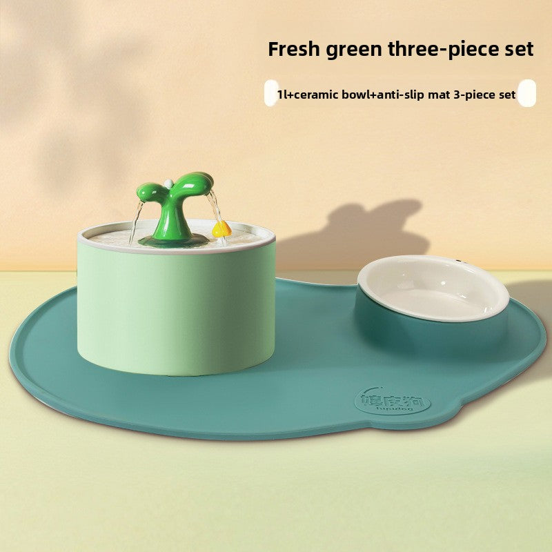 Little Sapling Cat Water Fountain – Ultra Quiet Ceramic Pet Drinking Fountain for Cats