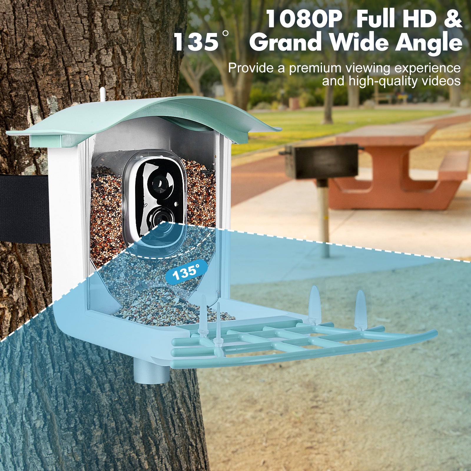 PawPlayHub Solar Smart Bird Feeder Camera AI Bird Recognition Waterproof Outdoor Feeder