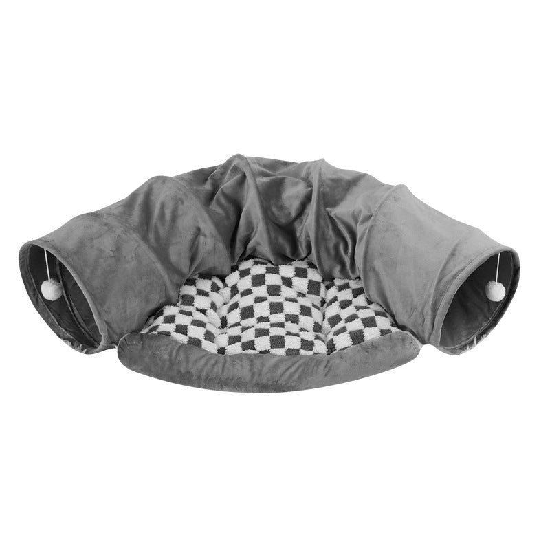 Cat Tunnel Bed for Indoor Cats – 3-in-1 Interactive Toy That Keeps Cats Busy for Hours