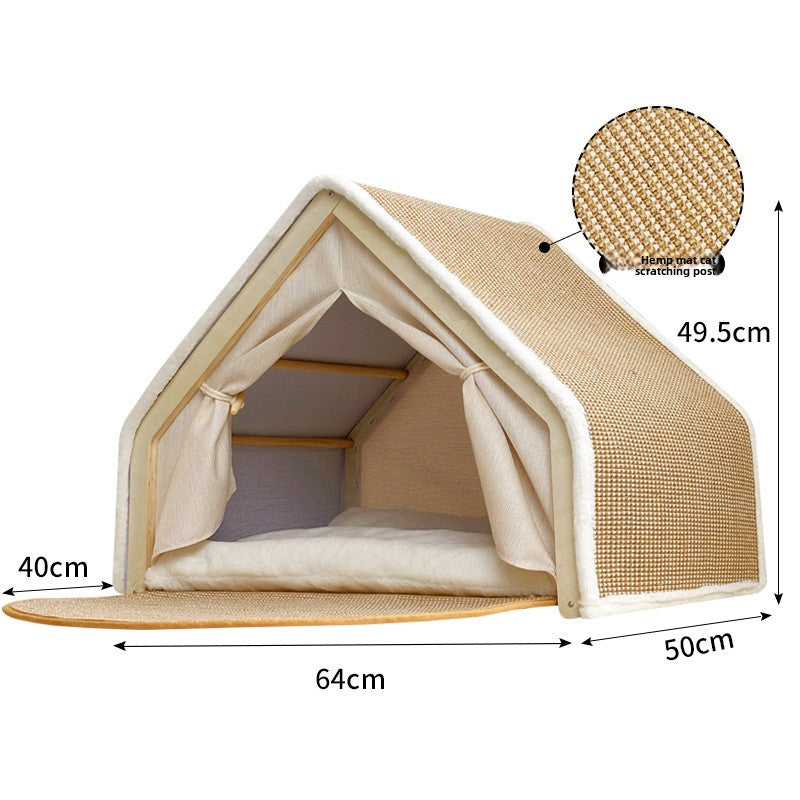 Cat Scratcher Tent House – No More Damaged Furniture! Foldable & Comfortable Bed