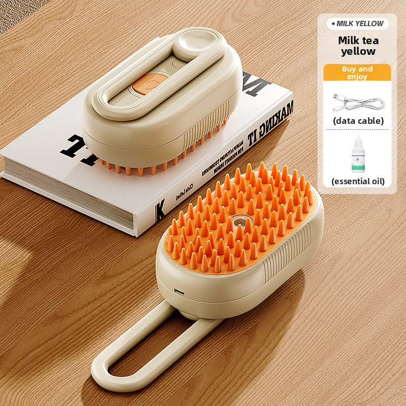 Steam Spray Pet Grooming Brush – 3-in-1 Self Cleaning Cat & Dog Deshedding Comb with Massage & Mist Function for Removing Loose Fur, Tangles & Shedding Hair